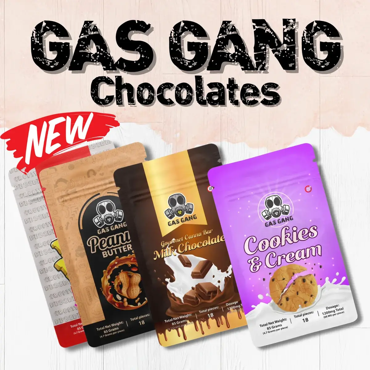 Gas Gang Distillate Chocolate Bars 1200mg - Starbuds Halifax - shrooms halifax