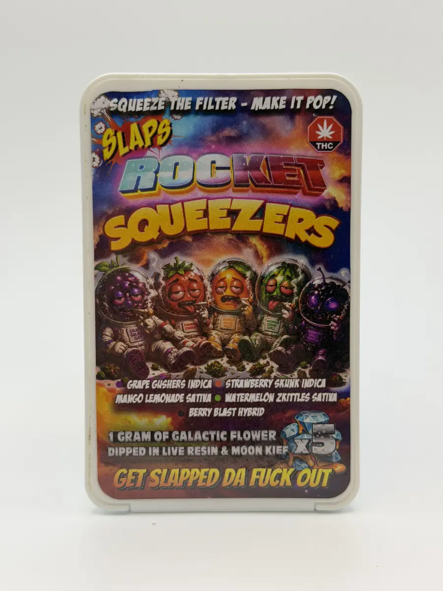 SLAPS Rocket Squeezers 5 x 1g Pre-Rolls Live Resin Moon Kief Pop Filter - Starbuds Halifax - shrooms halifax