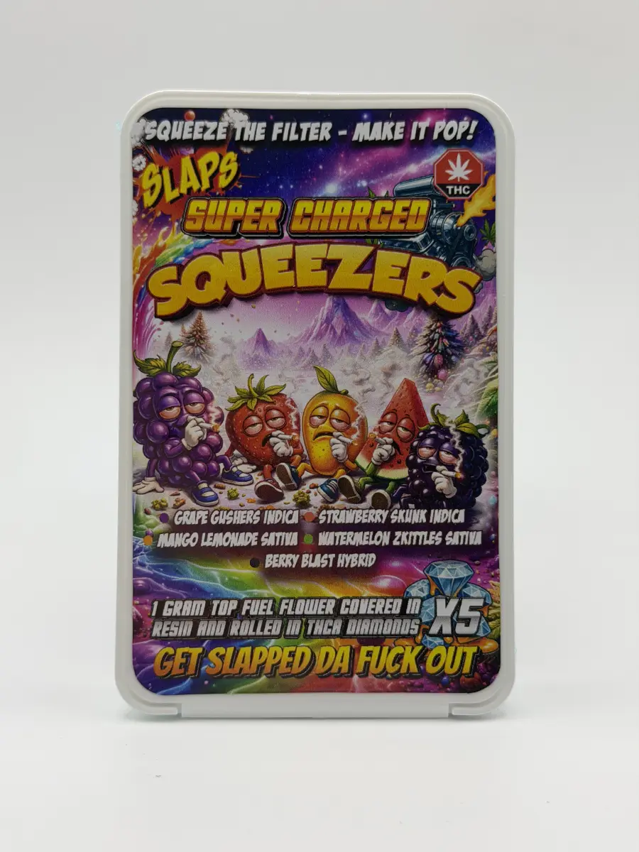 SLAPS Super Charged Squeezer 5 x 1g Pre-Rolls Live Resin + Diamond Covered - Starbuds Halifax - shrooms halifax