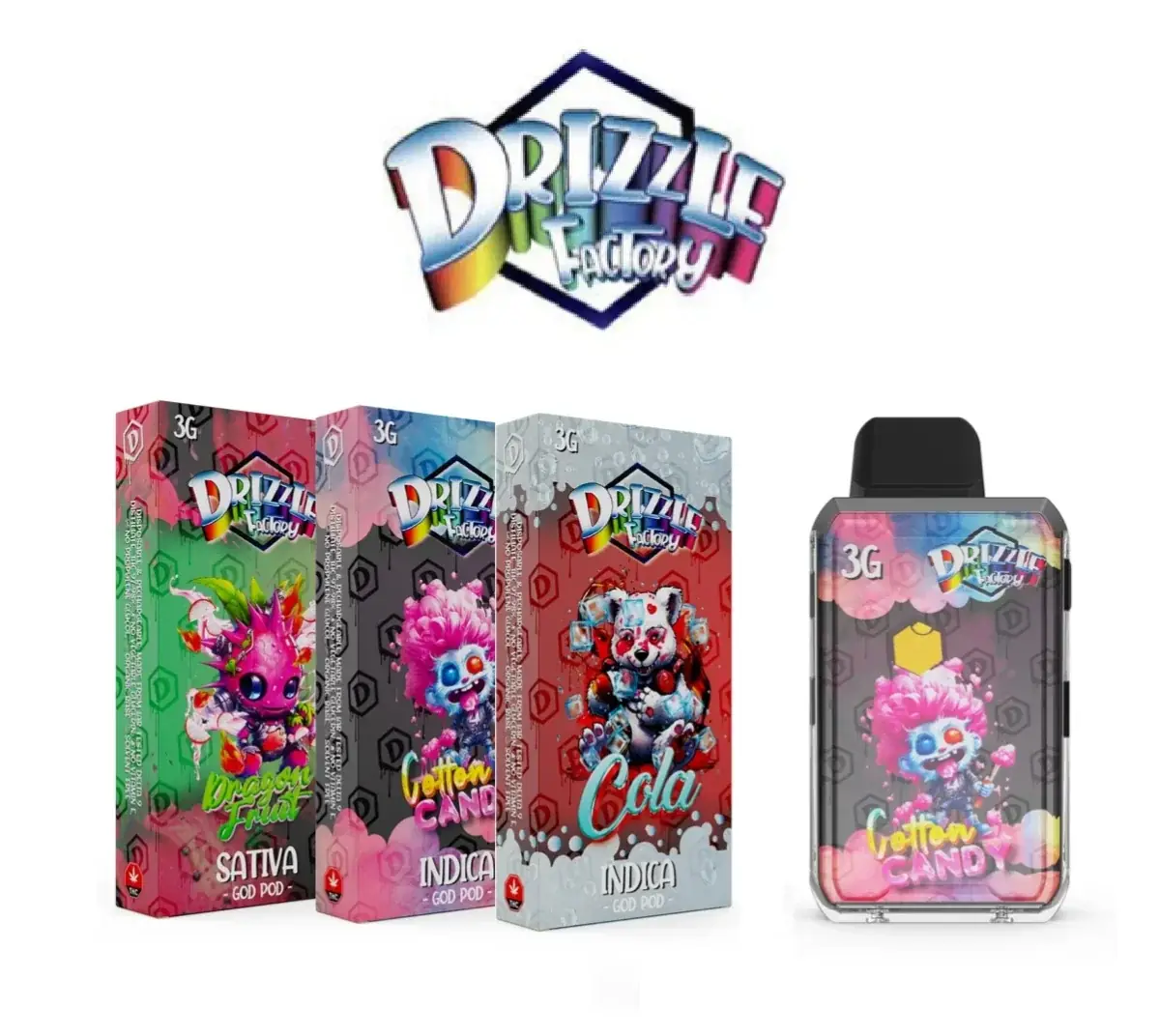 Drizzle God Pod 3G THC Distillate Vape - Starbuds Halifax - shrooms halifax